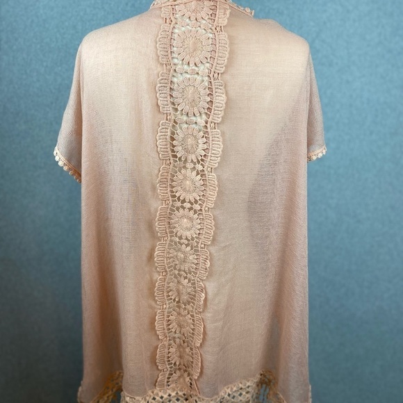 2Chic Peach Kimono One Size Fits Most - Picture 2 of 6